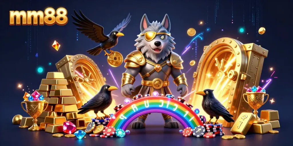 Players engage in thrilling mm88 casino experiences surrounded by a stunning Norse-themed backdrop.